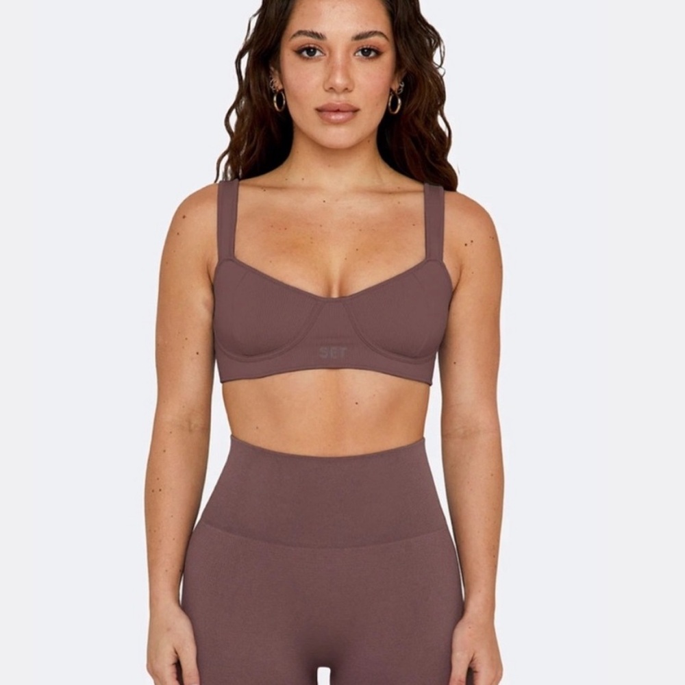 SET Active Brown Sports Bra and Leggings